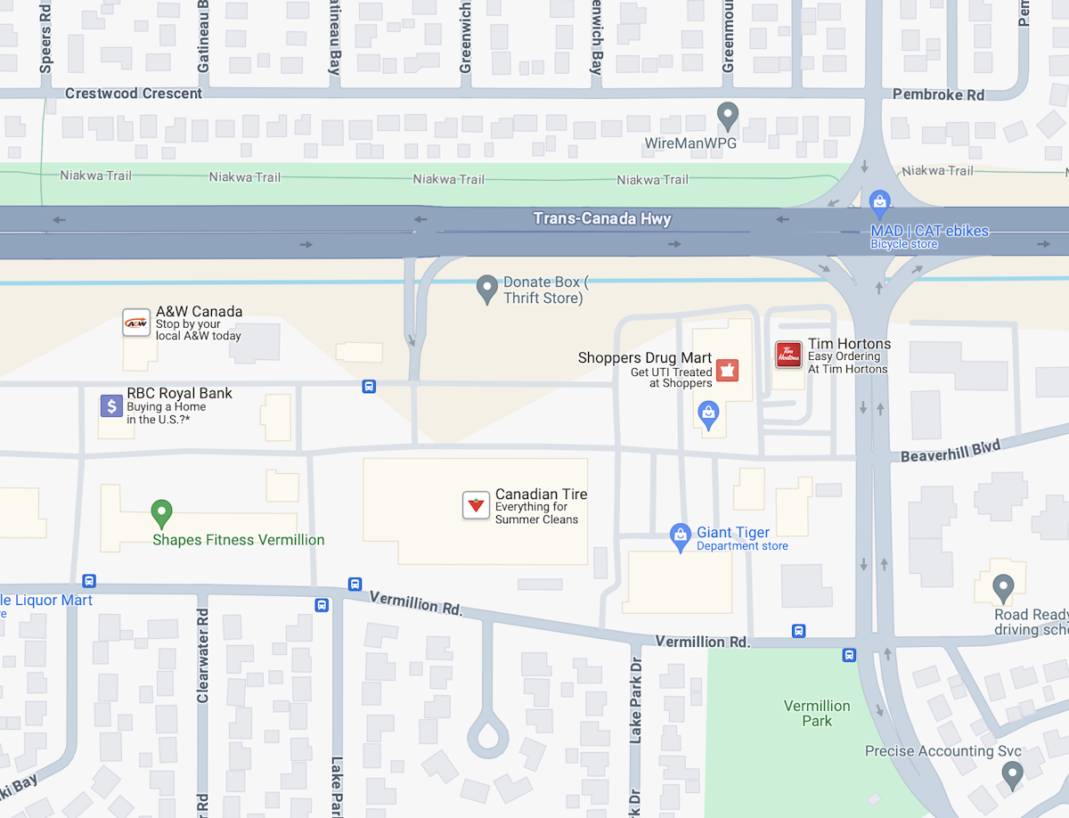 Winnipeg East G.busStation G.mapScreenshot