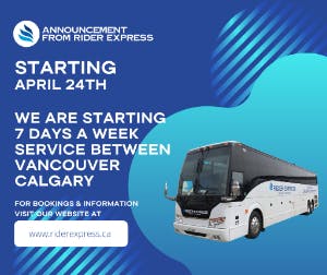 7 Days-A-Week Bus Service Between Vancouver and Calgary