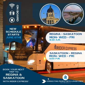 New Schedule - Book Your Bus Ticket Between Saskatoon and Regina
