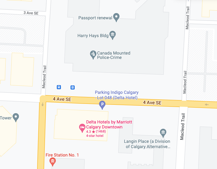 Calgary - Downtown 4 Ave SE G.busStation G.mapScreenshot