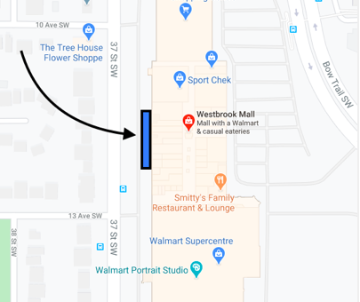 Calgary - Westbrook Mall Bus Station Map Screenshot