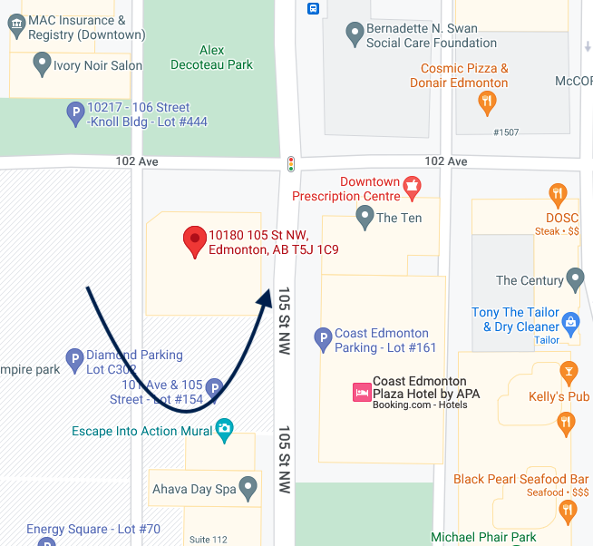 Edmonton Downtown Bus Station Map Screenshot