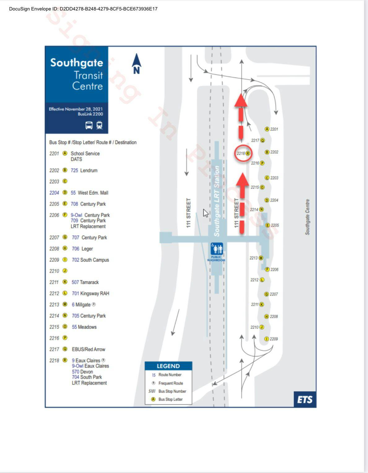 Edmonton South Bus Station Map Screenshot