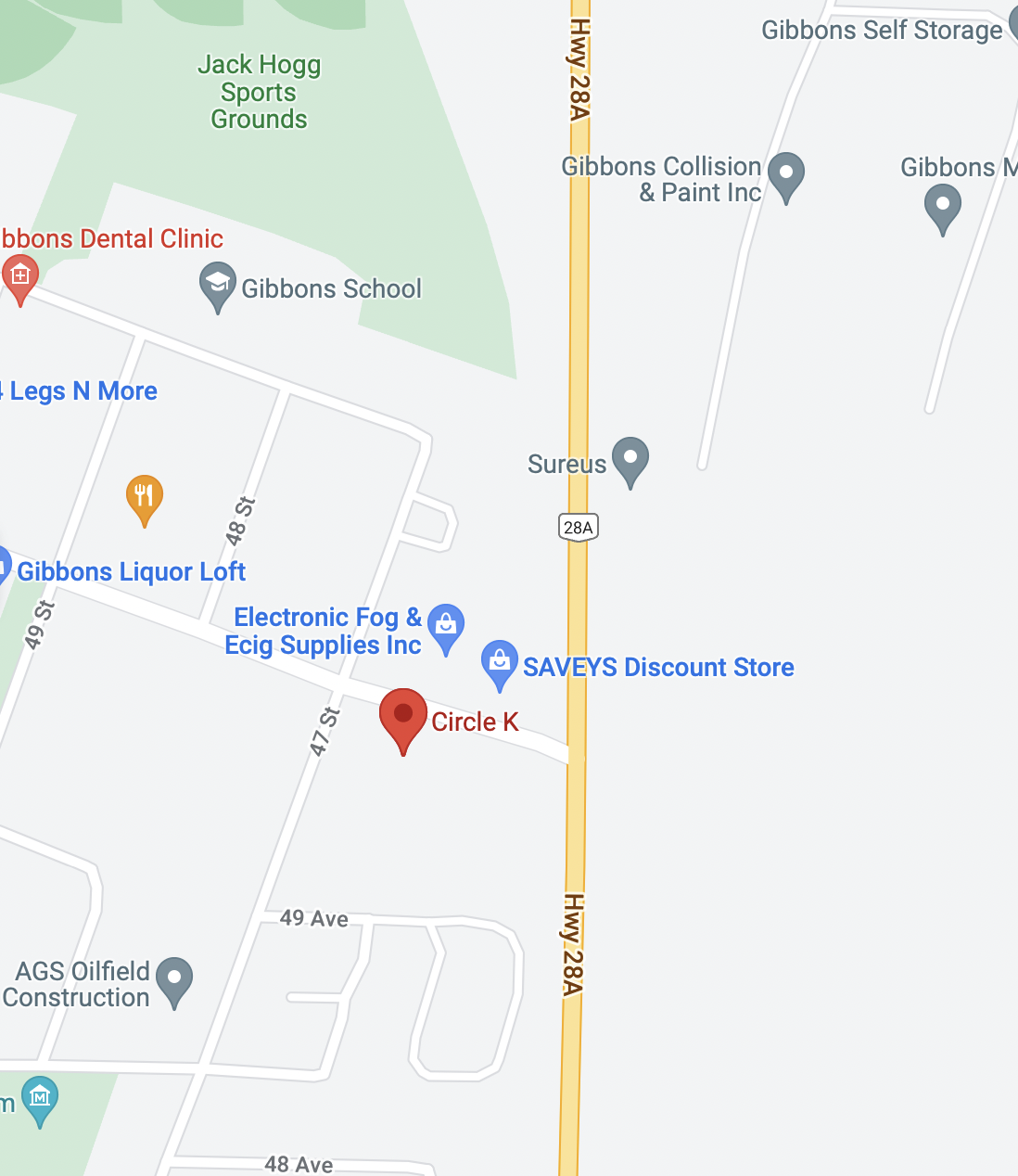 Gibbons Bus Station Map Screenshot