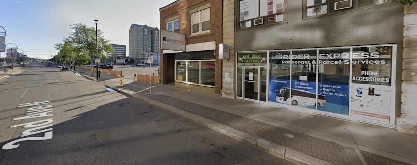 Saskatoon Downtown Rider Office Bus Stop PageBlocks.web.contentComponents.stationImages.outsideVisionFromStreet