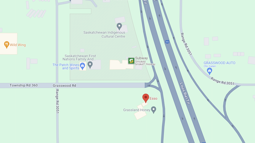 Saskatoon - Grasswood Esso G.busStation G.mapScreenshot