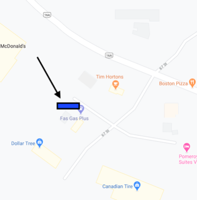 Vegreville Bus Station Map Screenshot